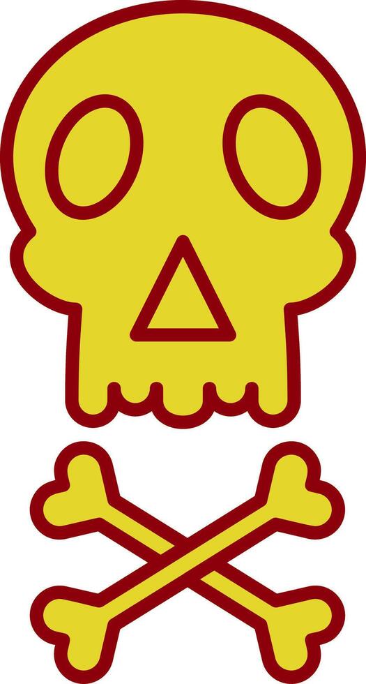 Skull Line Circle Icon vector