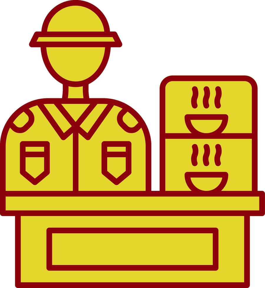 Canteen Line Circle Icon vector