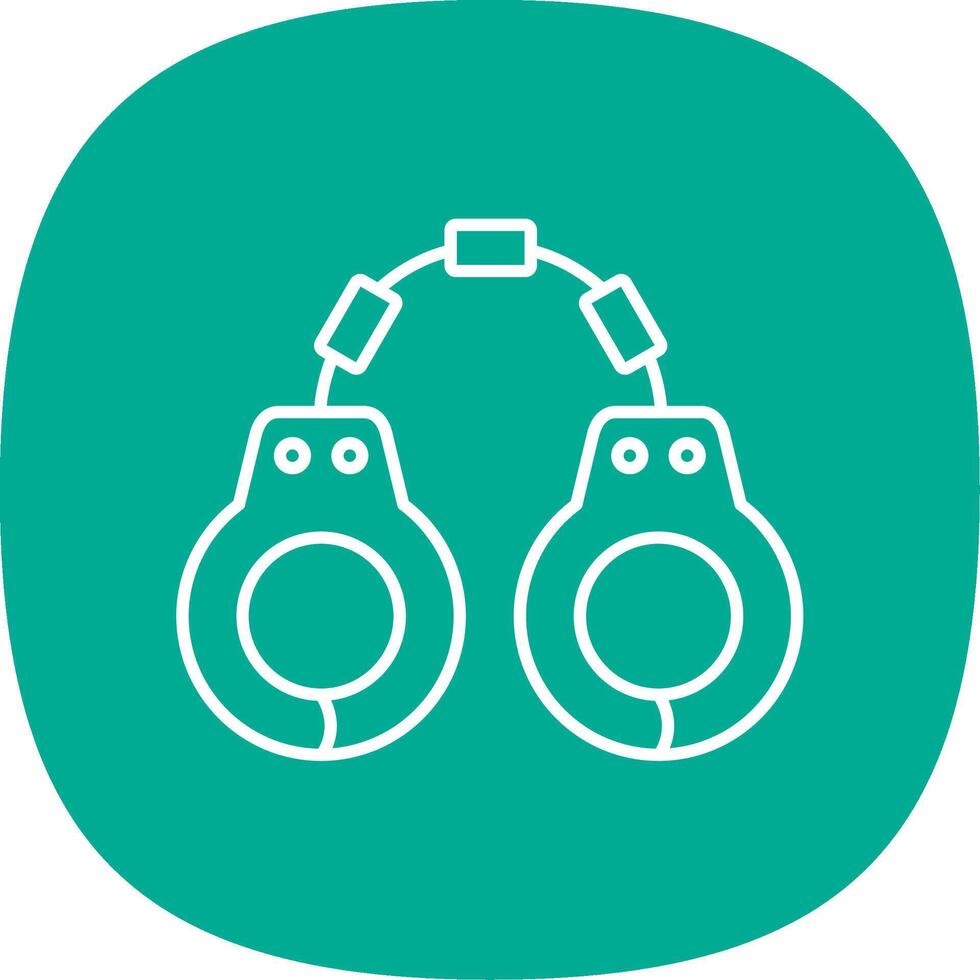 Handcuffs Line Curve Icon vector