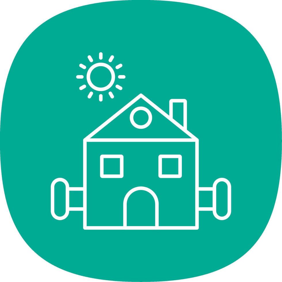 Farmhouse Line Curve Icon vector