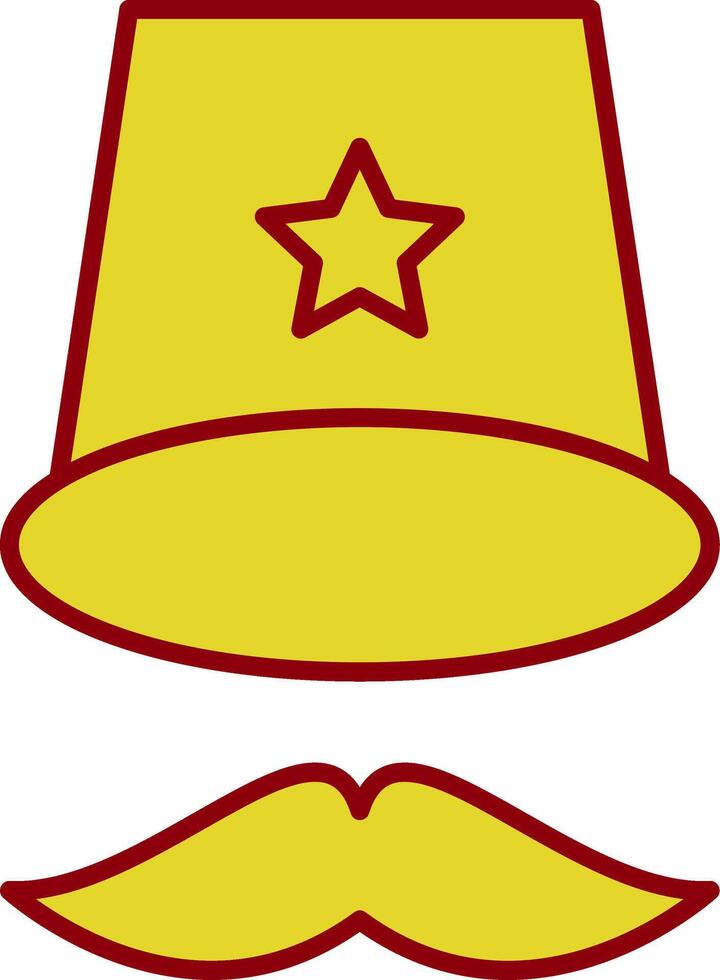 icono de dos colores de la línea del sombrero de copa vector