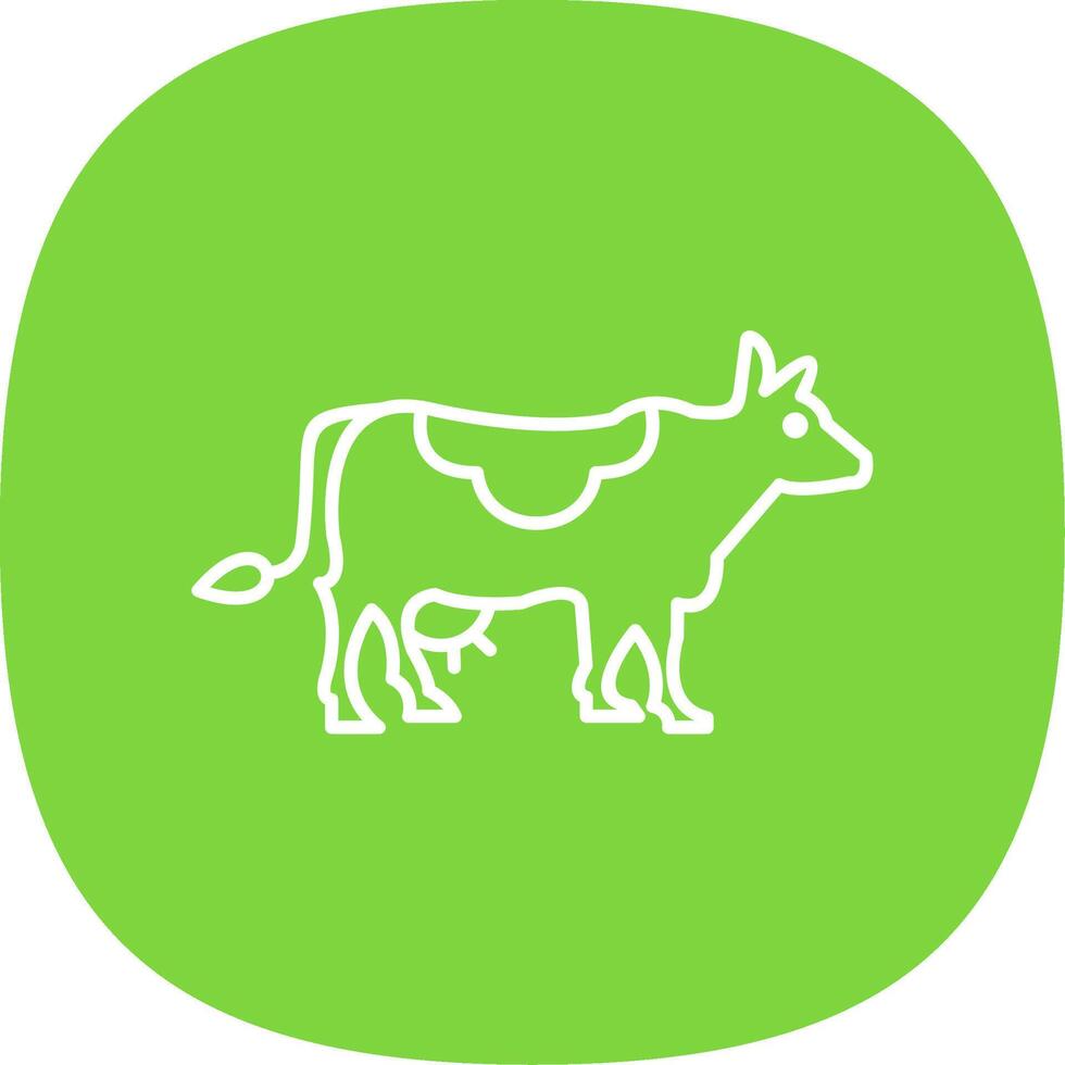 Cow Line Curve Icon vector