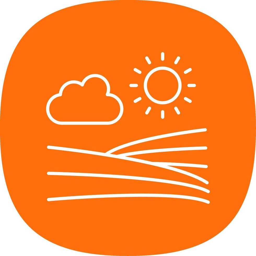 Farmland Line Curve Icon vector