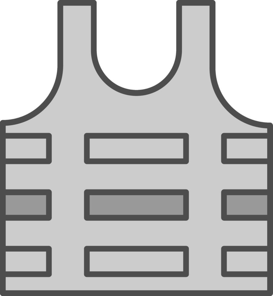 Bullet Proof Vest Fillay Icon vector