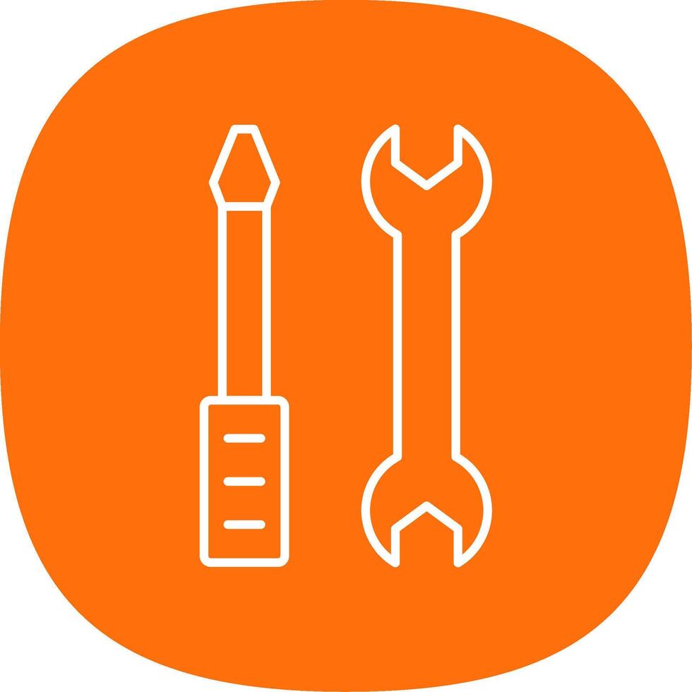 Repair Services Line Curve Icon vector