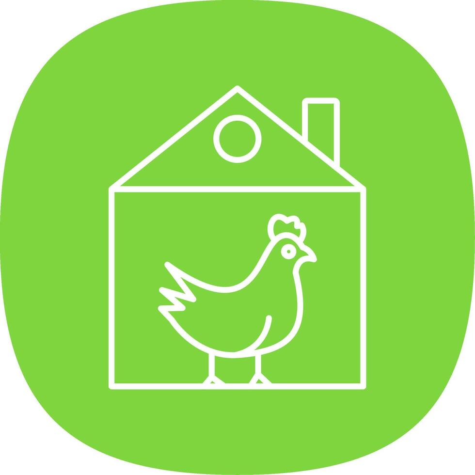 Chicken Line Curve Icon vector