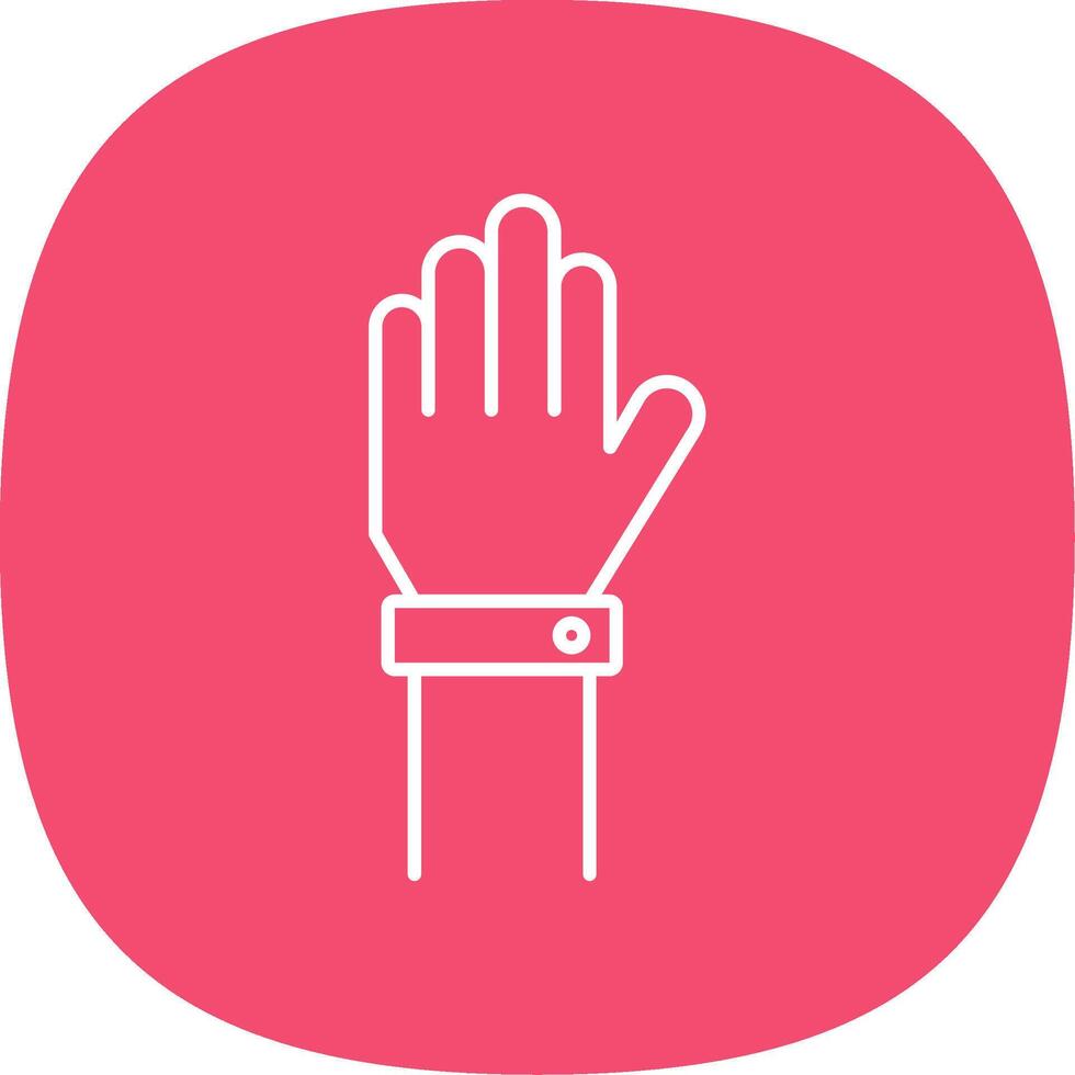 Raise Hand Line Curve Icon vector