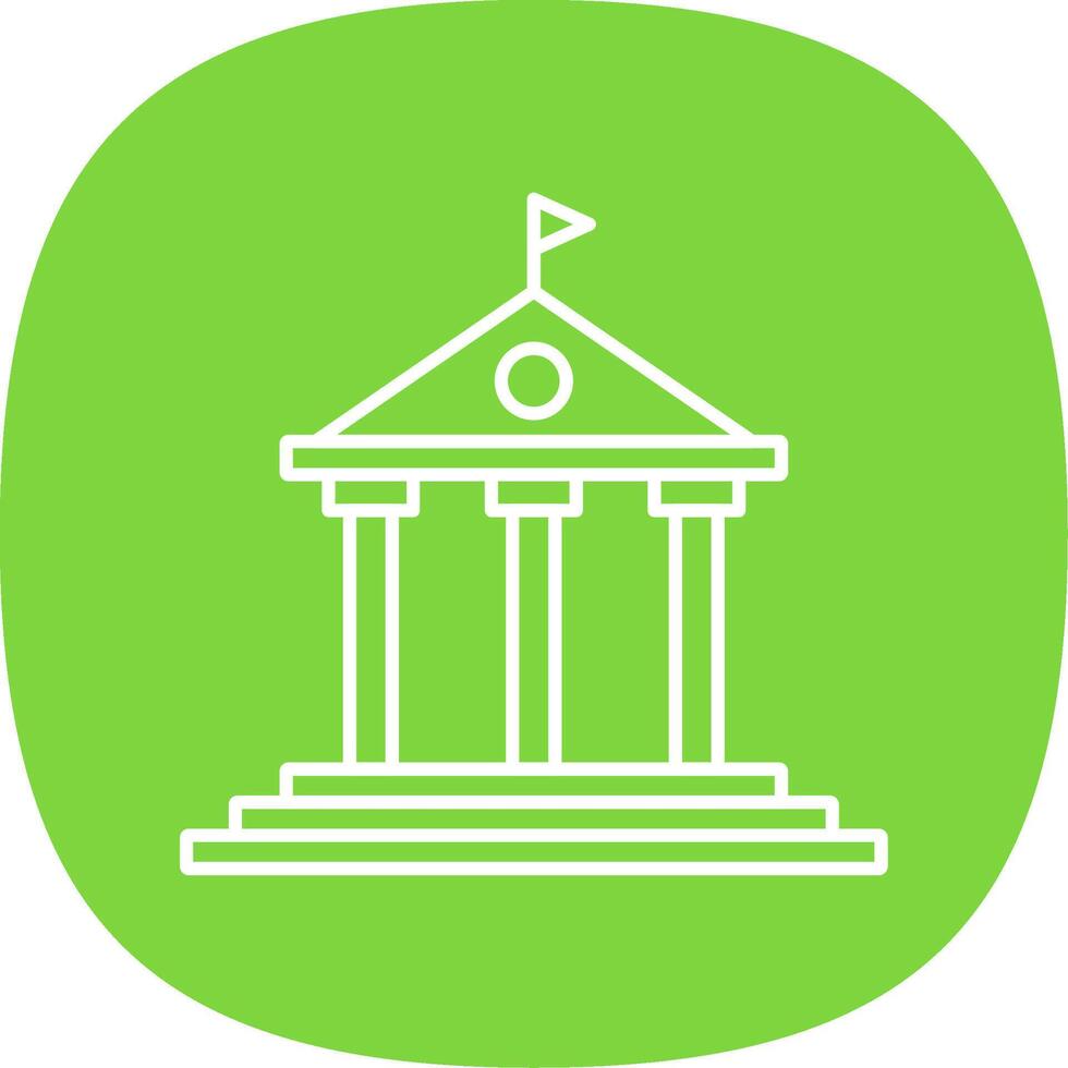 Government Building Line Curve Icon vector
