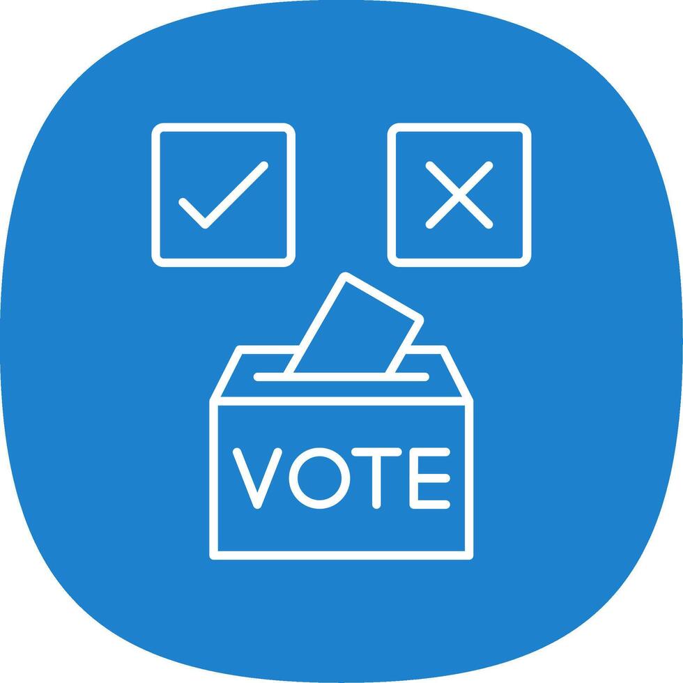 Vote Yes Line Curve Icon vector