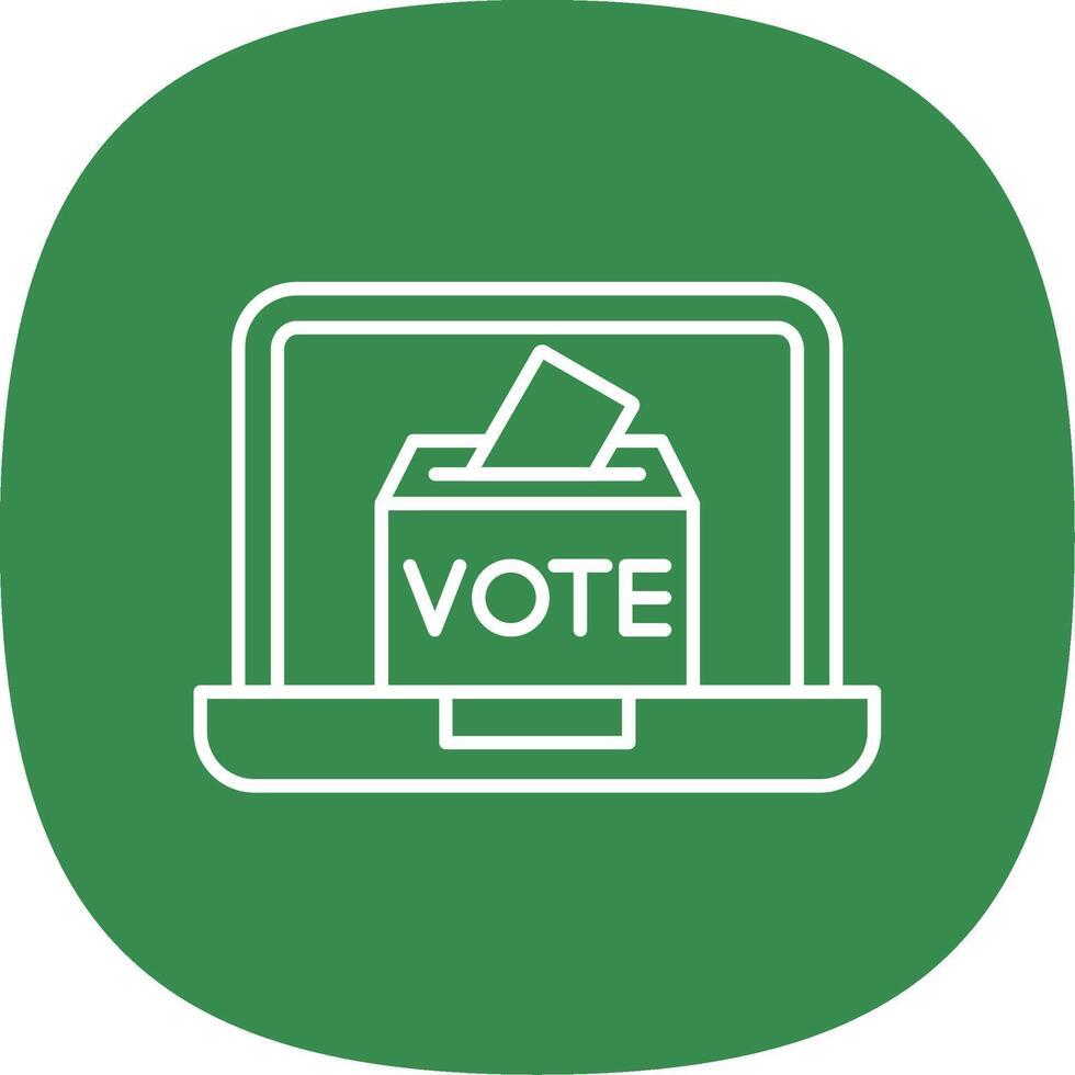 Online Voting Line Curve Icon vector