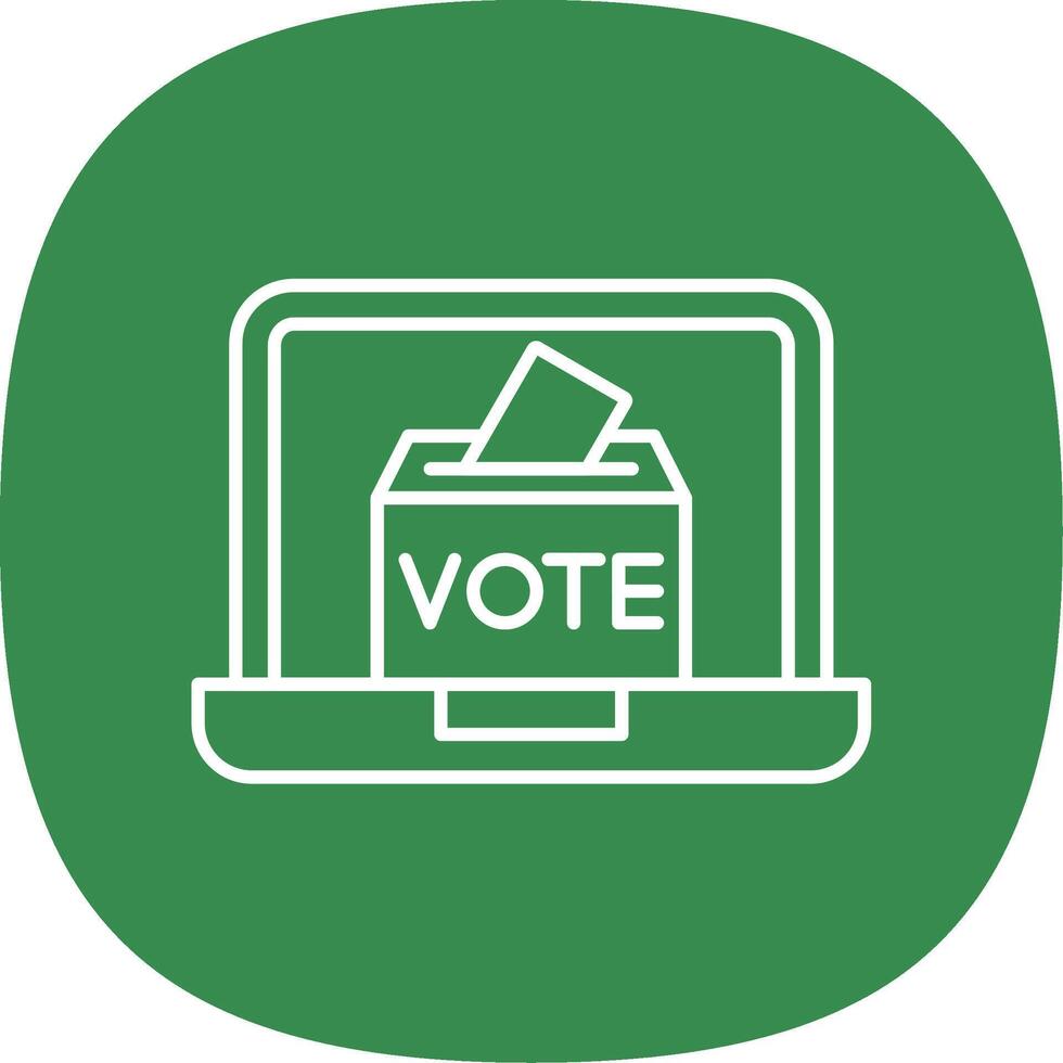 en línea votación línea curva icono vector