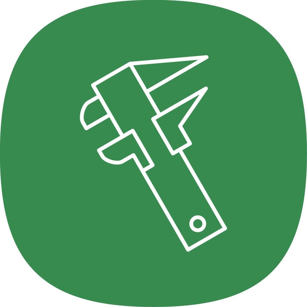 Caliper Line Curve Icon vector