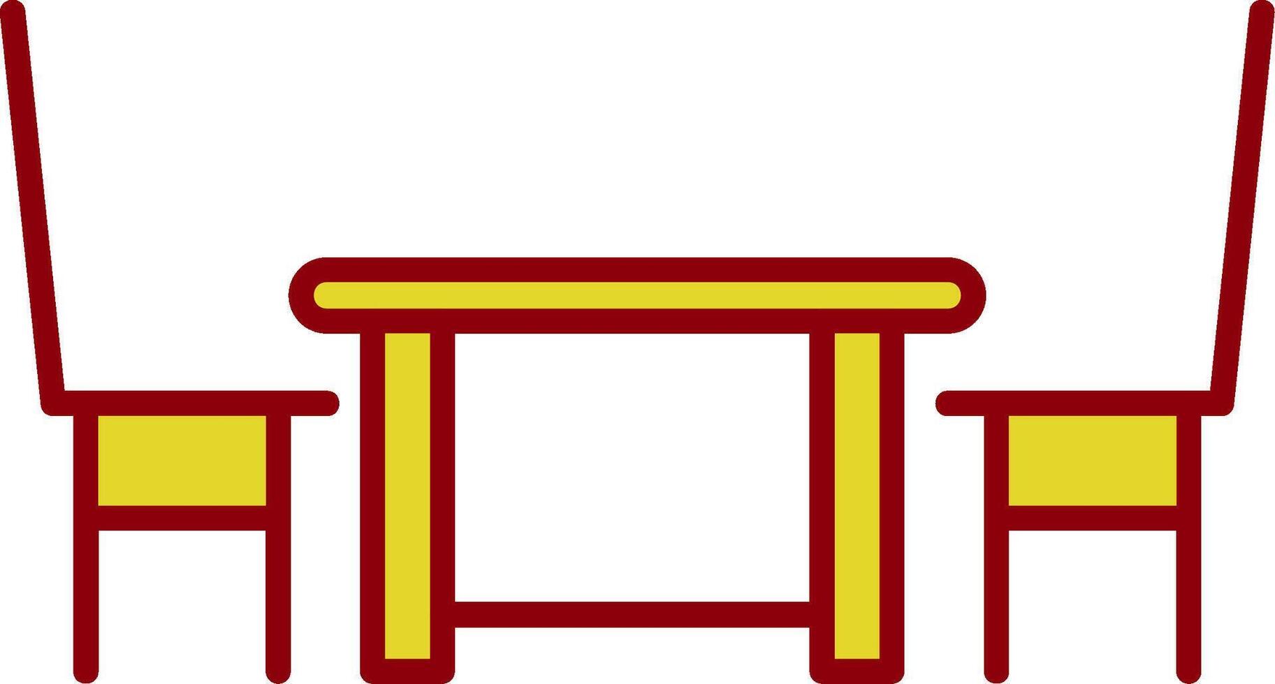 Dining Table Line Two Color Icon vector