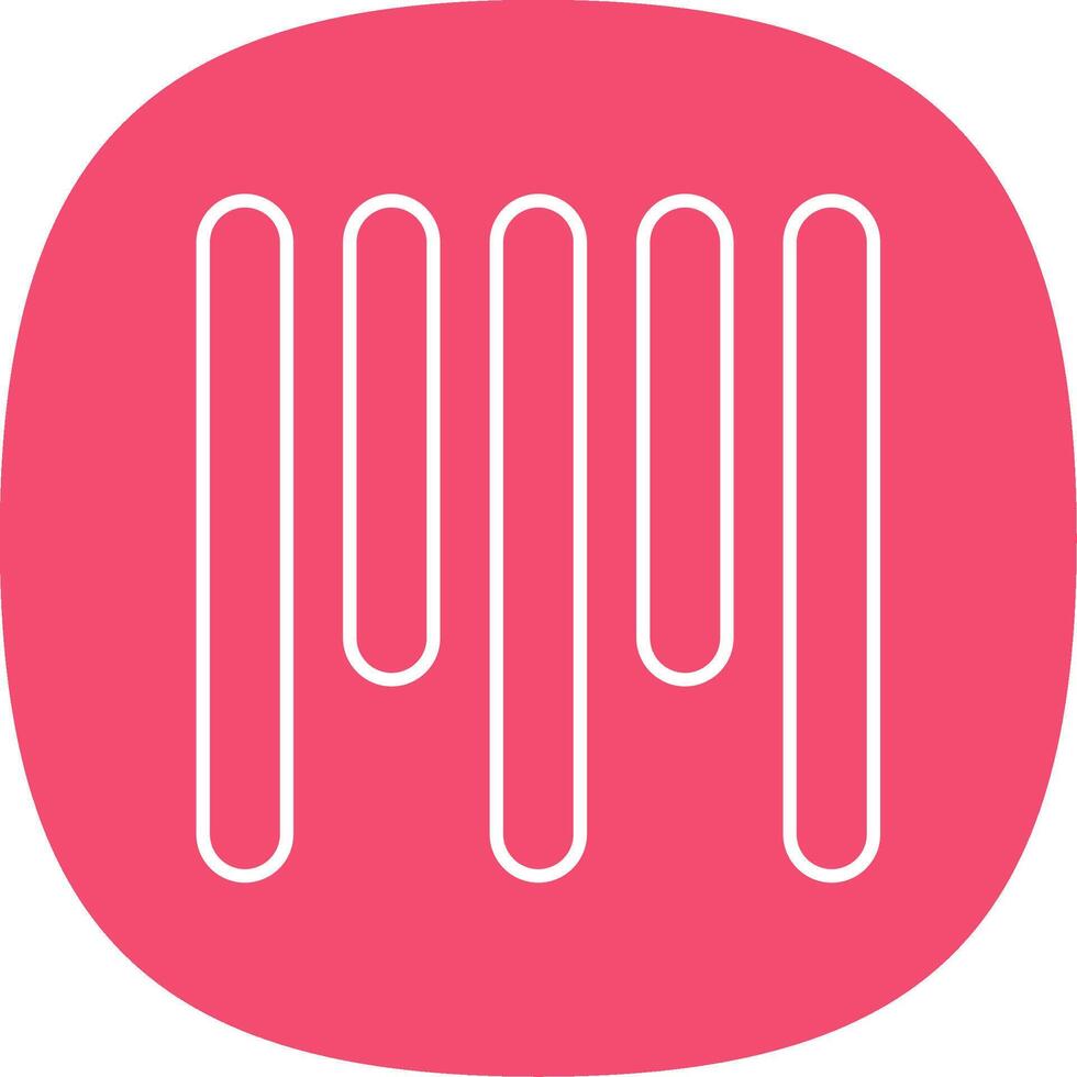 Vertical Align Top Line Curve Icon vector