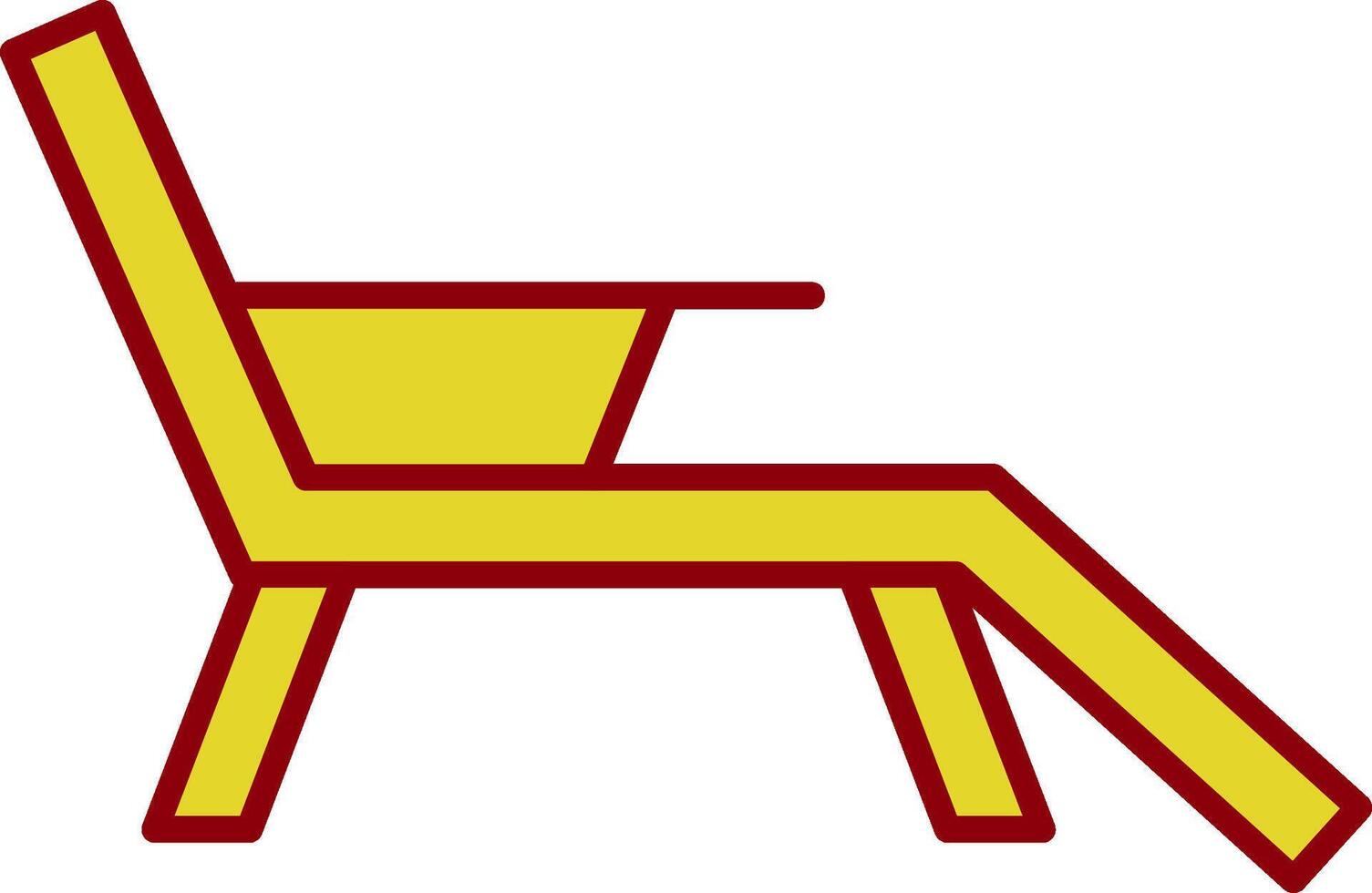 Deck Chair Line Circle Icon vector