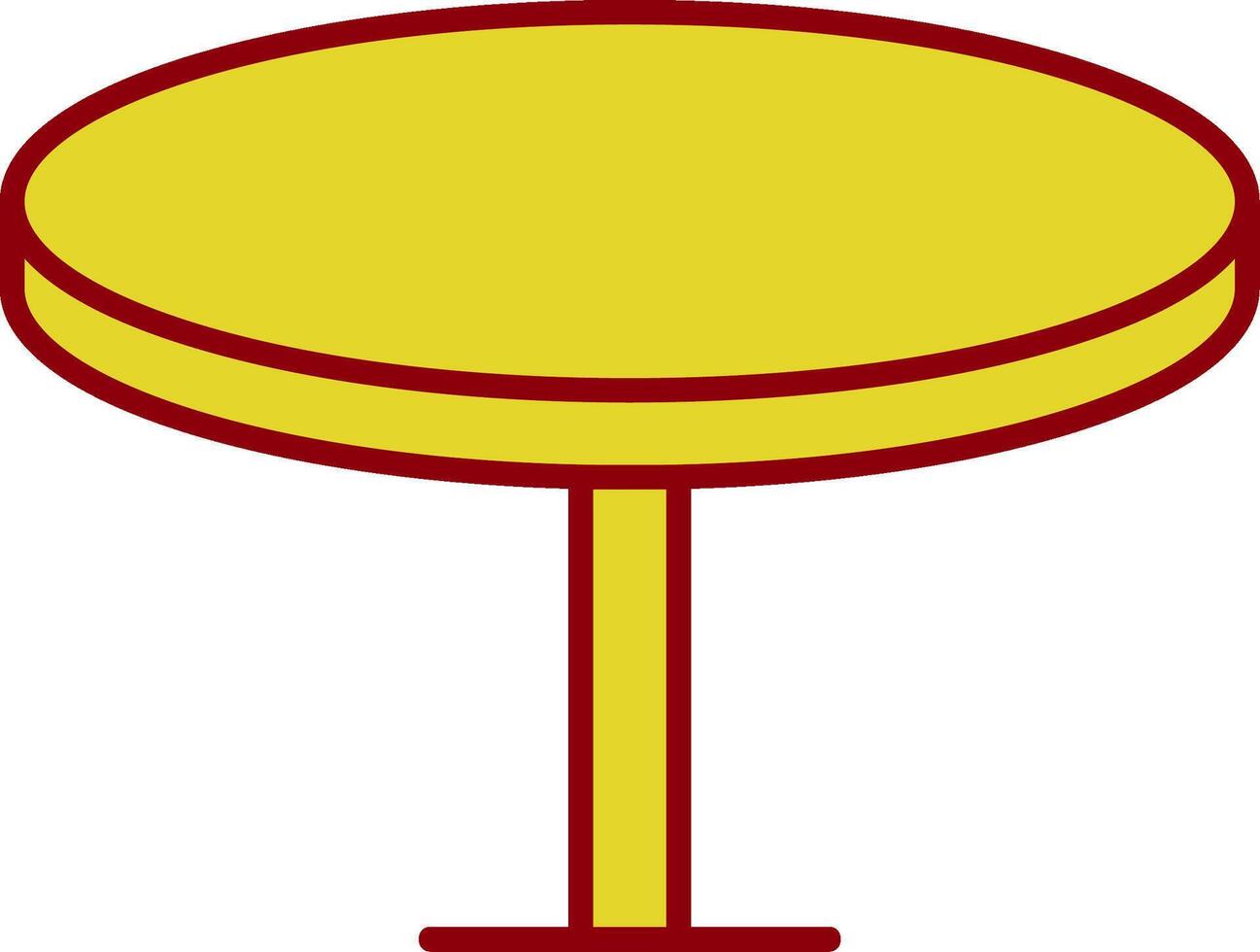 Round Table Line Two Color Icon vector