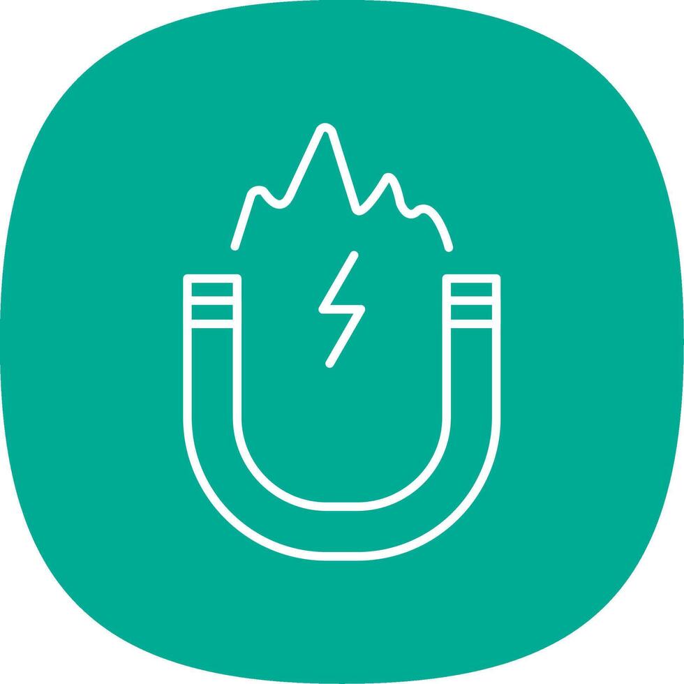 Electromagnetic Line Curve Icon vector