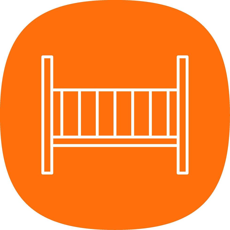 Baby Crib Line Curve Icon vector
