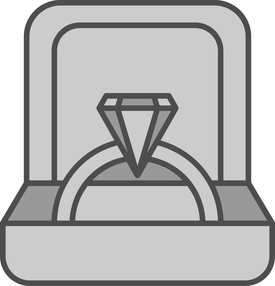 anillo caja línea dos color icono vector