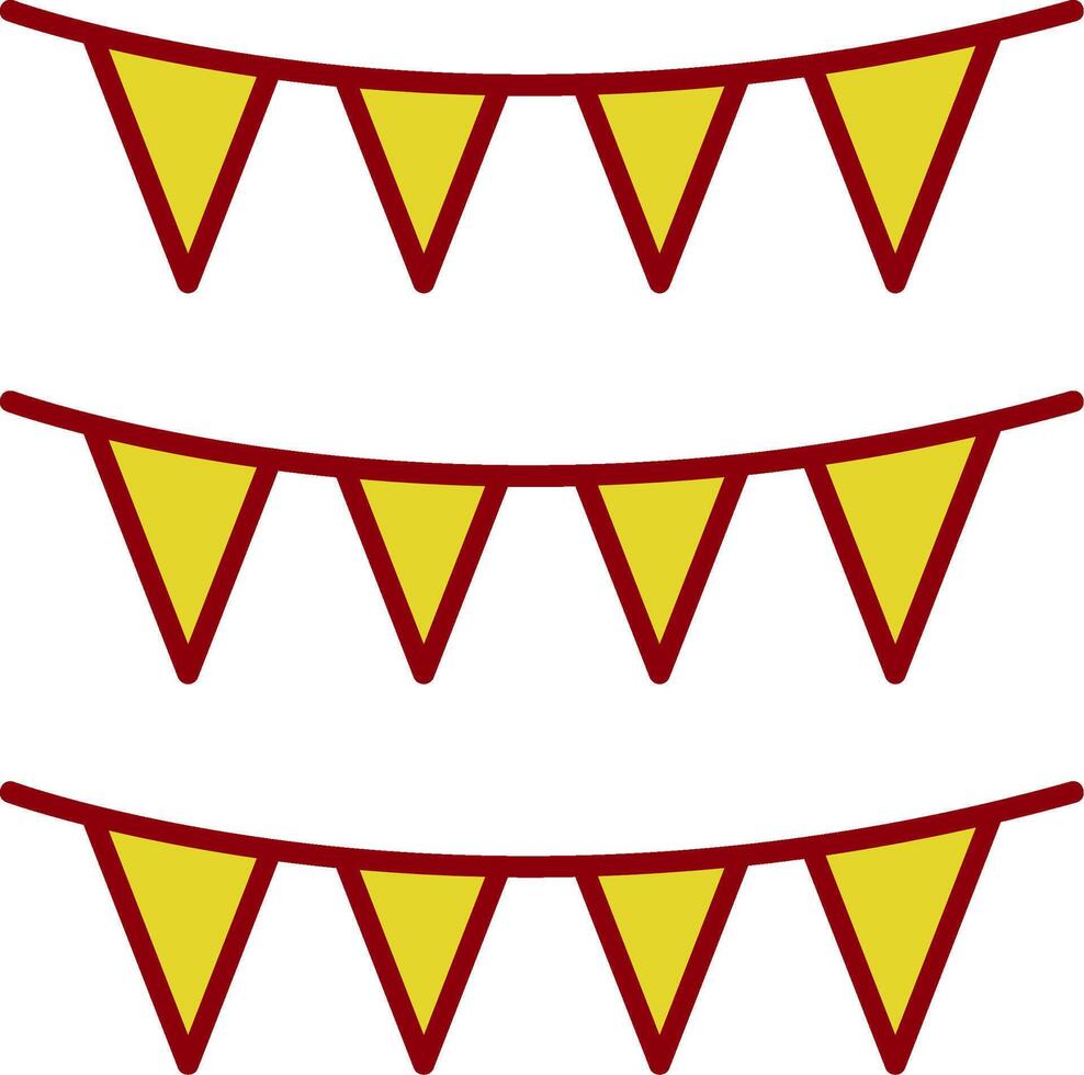Bunting Line Two Color Icon vector