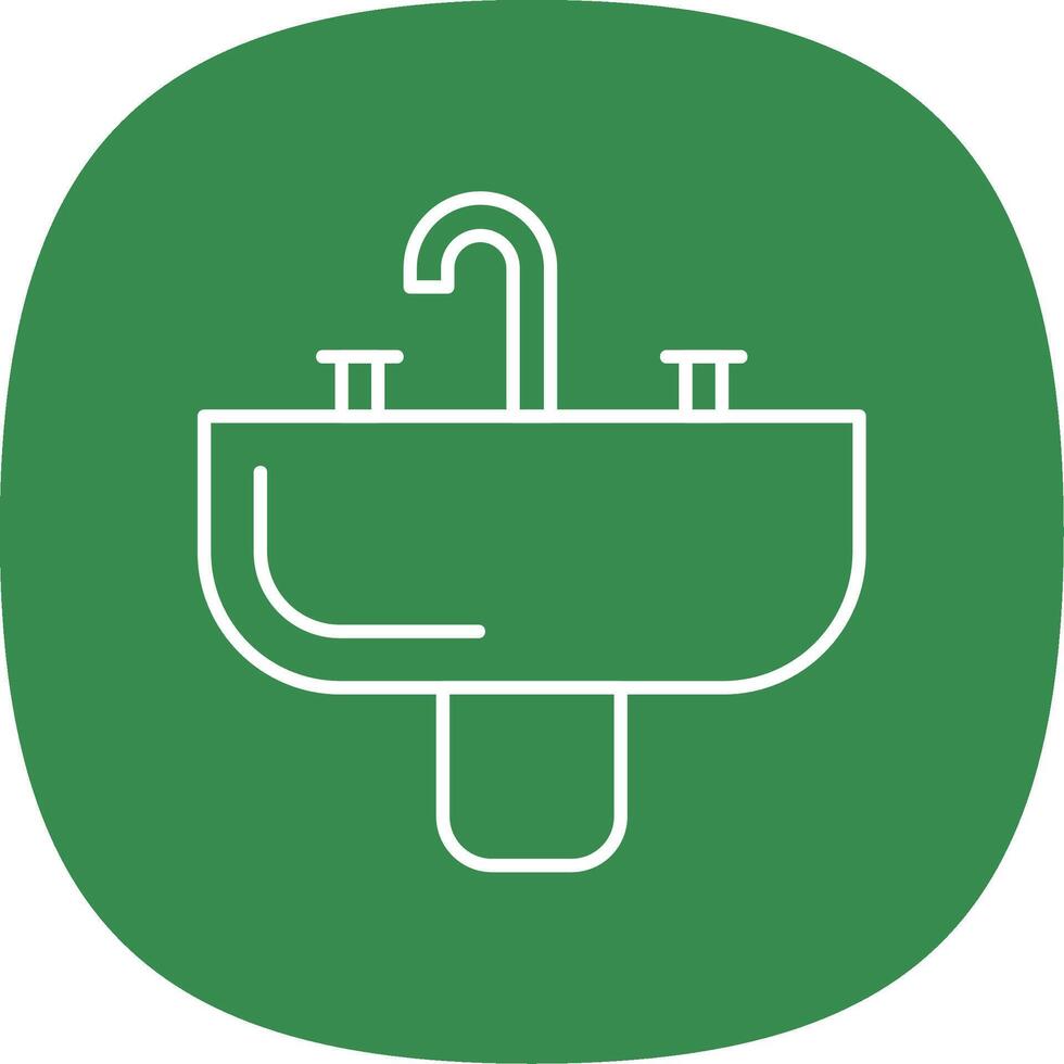 Sink Line Curve Icon vector