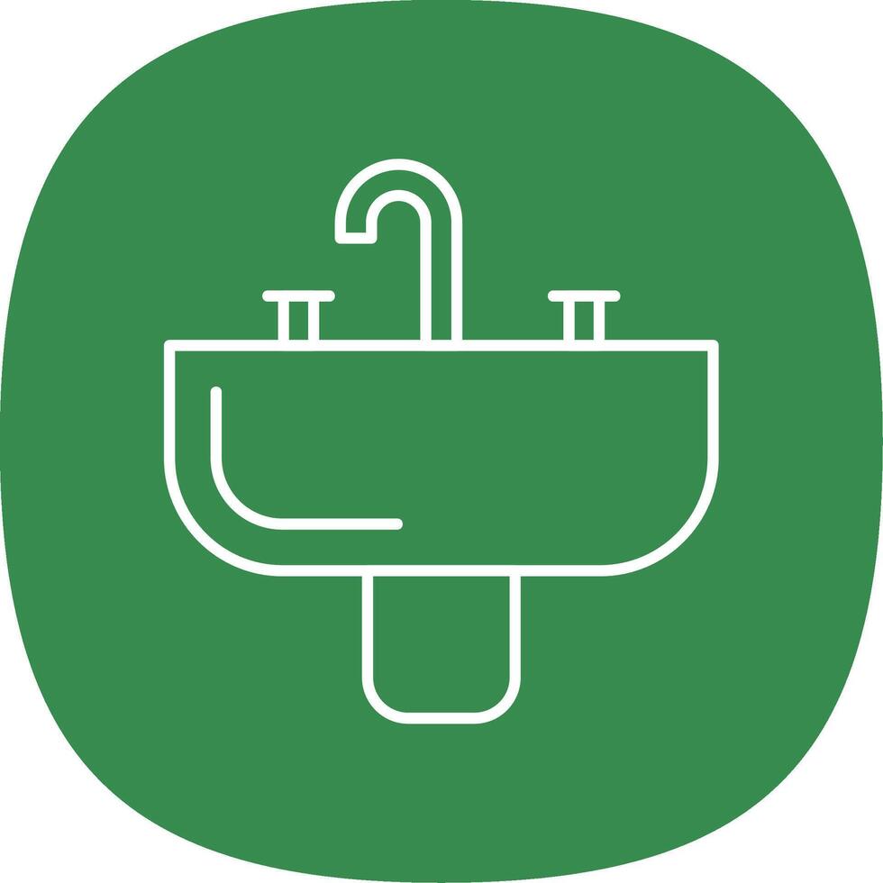 lavabo línea curva icono vector