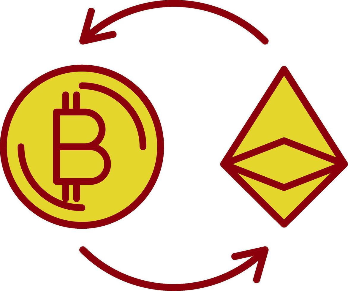 Ethereum Line Two Color Icon vector