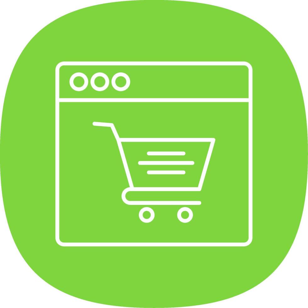 Online Shopping Line Curve Icon vector
