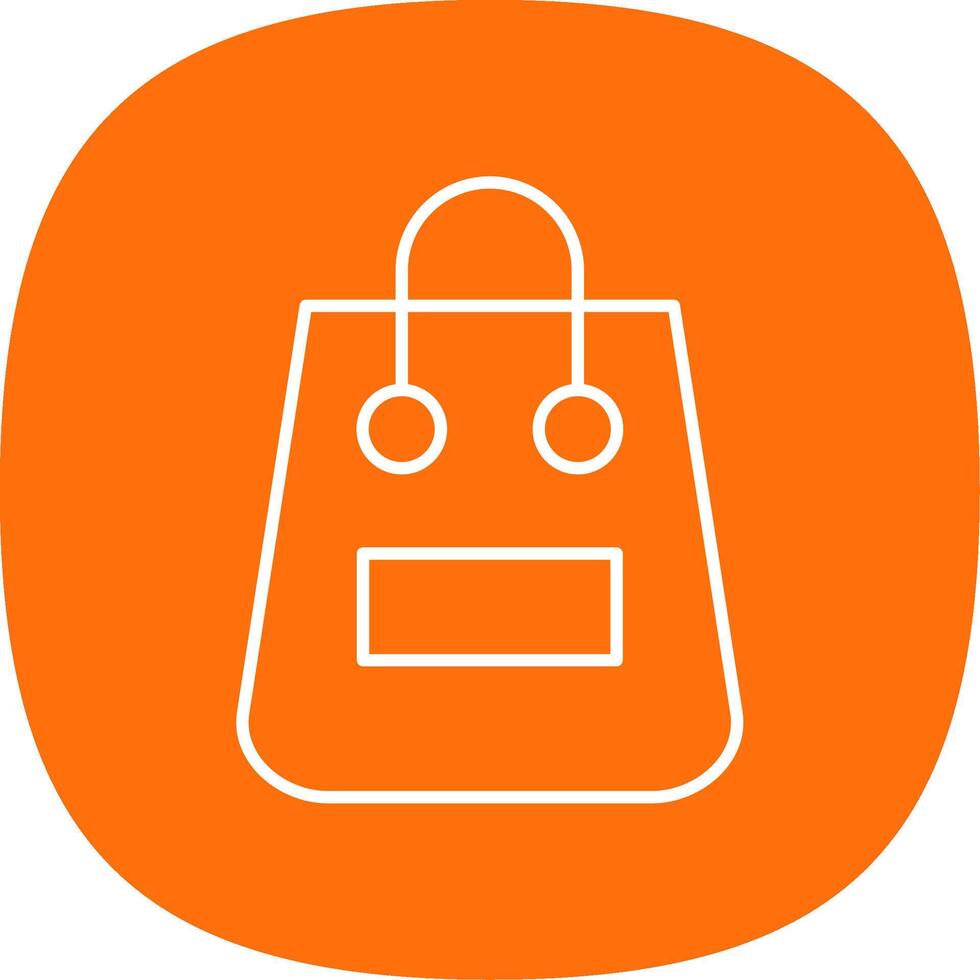 Shopping Bag Line Curve Icon vector