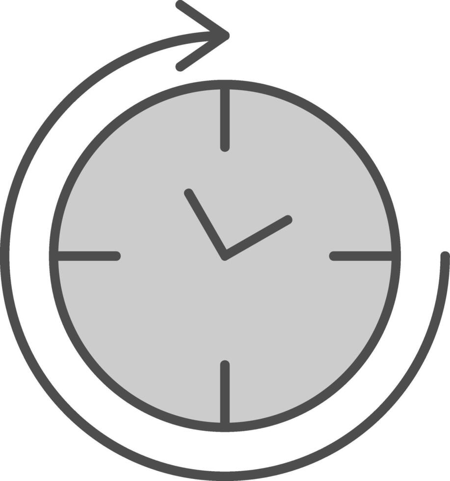 agujas del reloj relleno icono vector