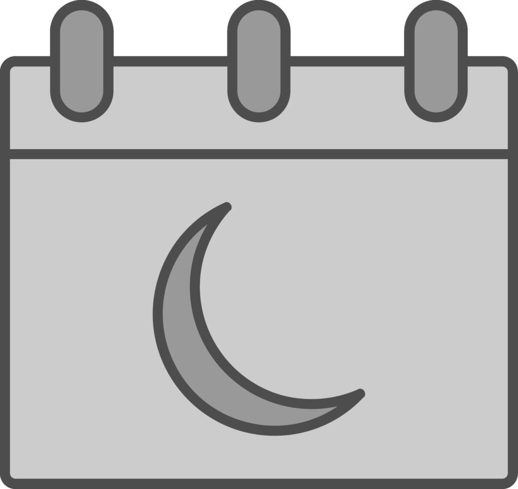 Moon Calendar Fillay Icon vector