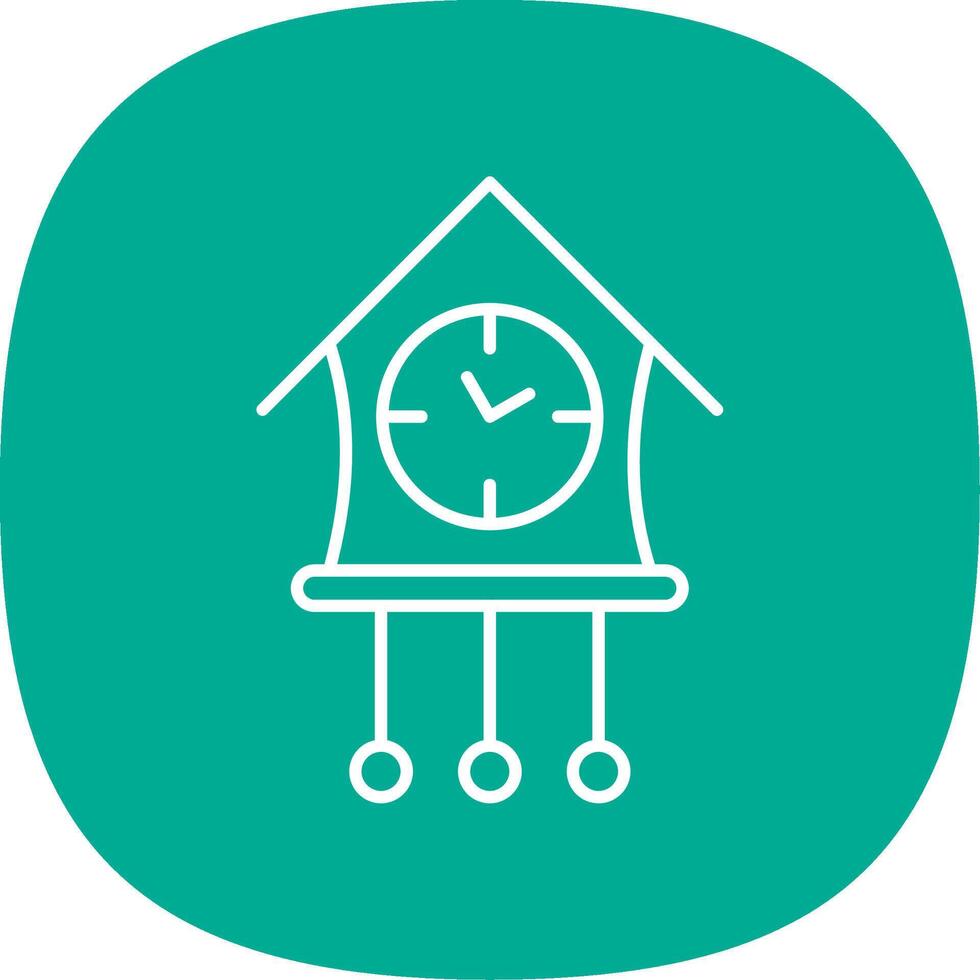 Cuckoo Clock Line Curve Icon vector