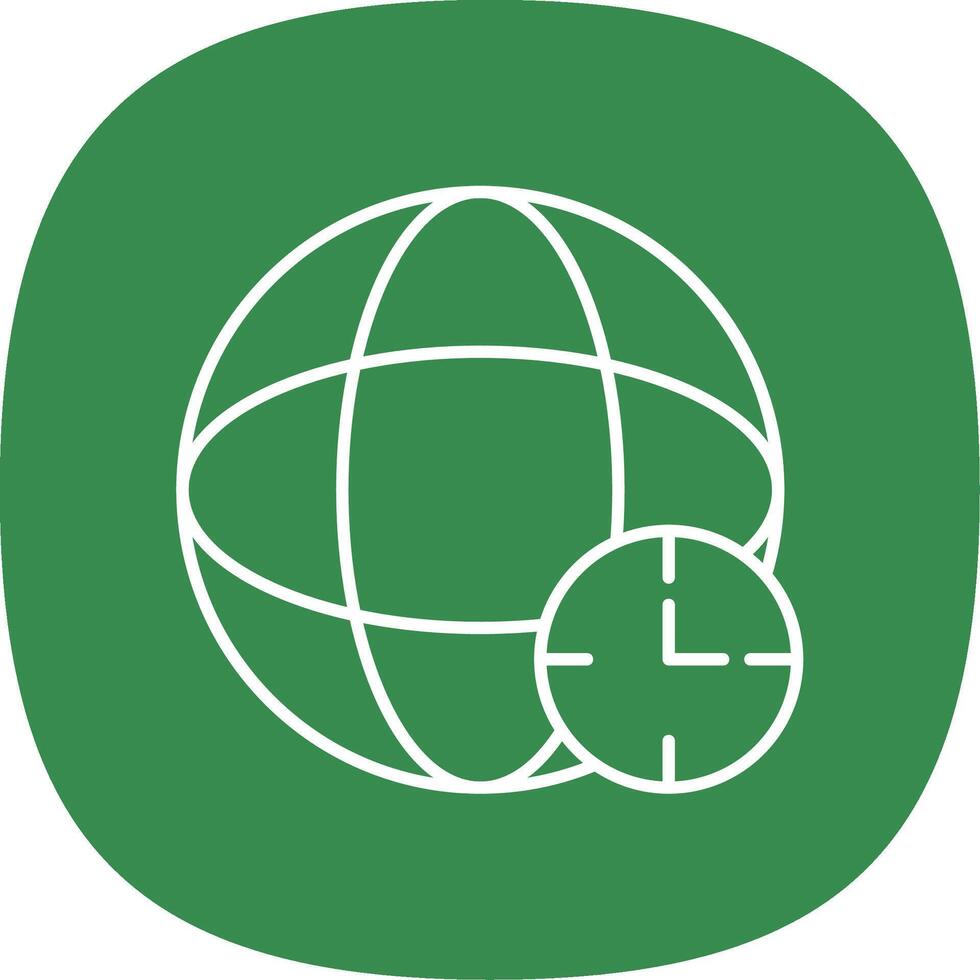 Time Zone Line Curve Icon vector