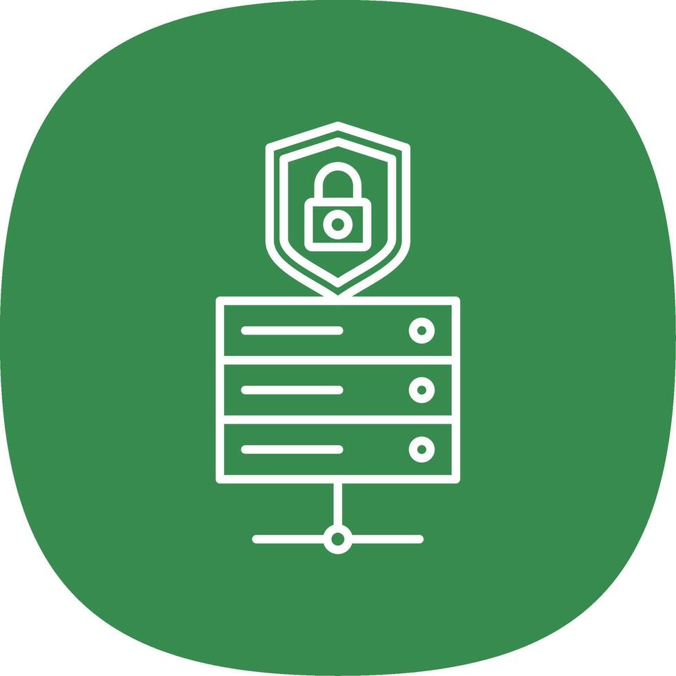 Data Protection Line Curve Icon vector