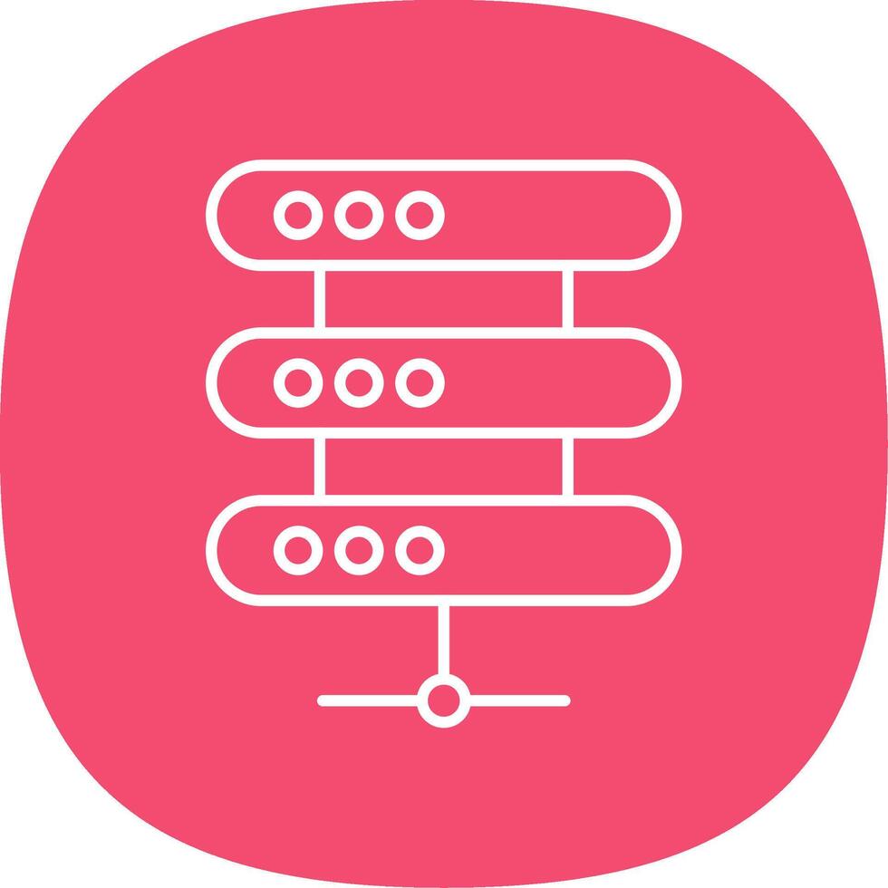 Server Line Curve Icon vector