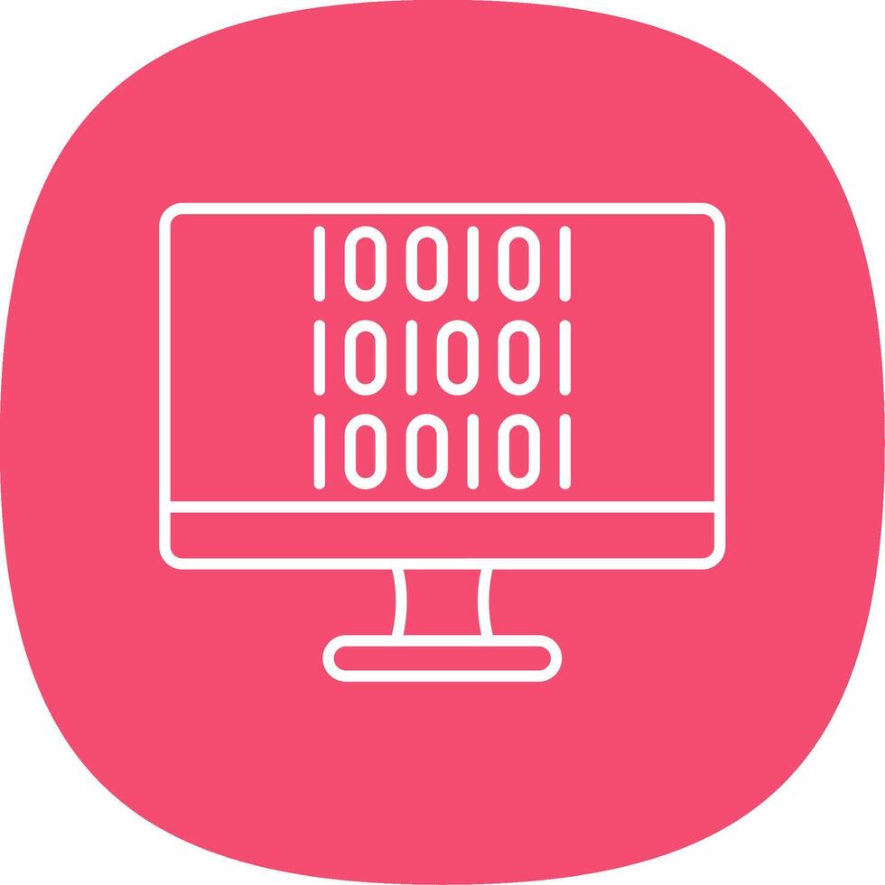 Binary Code Line Curve Icon vector