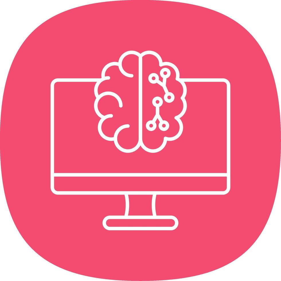 Machine Learning Line Curve Icon vector