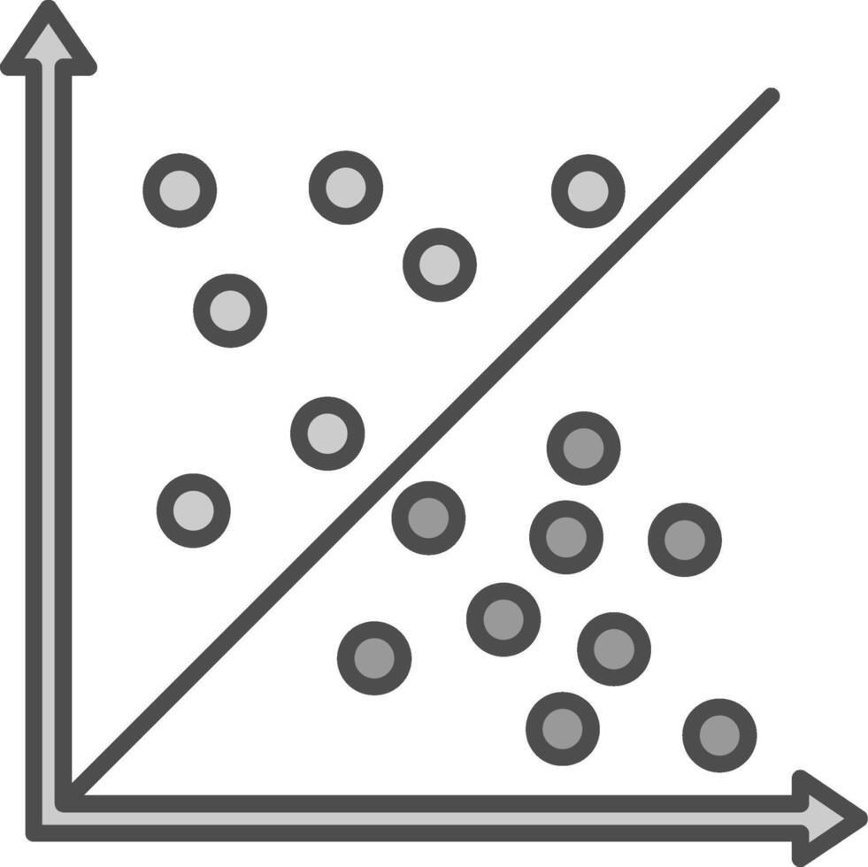 Scatter Graph Fillay Icon vector