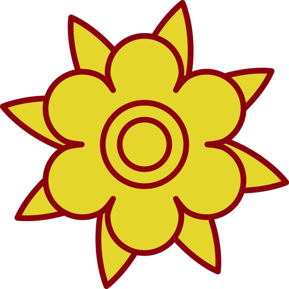 dalia línea dos color icono vector