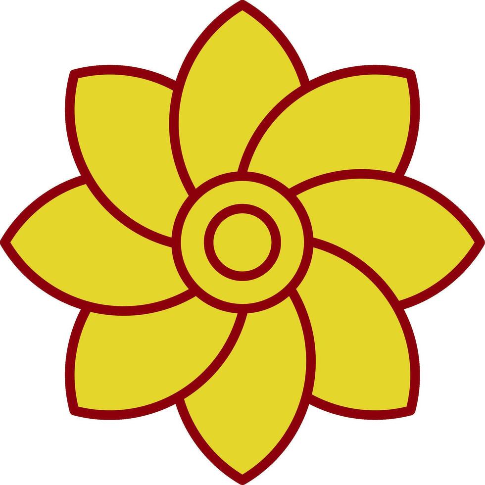 Flower Line Two Color Icon vector