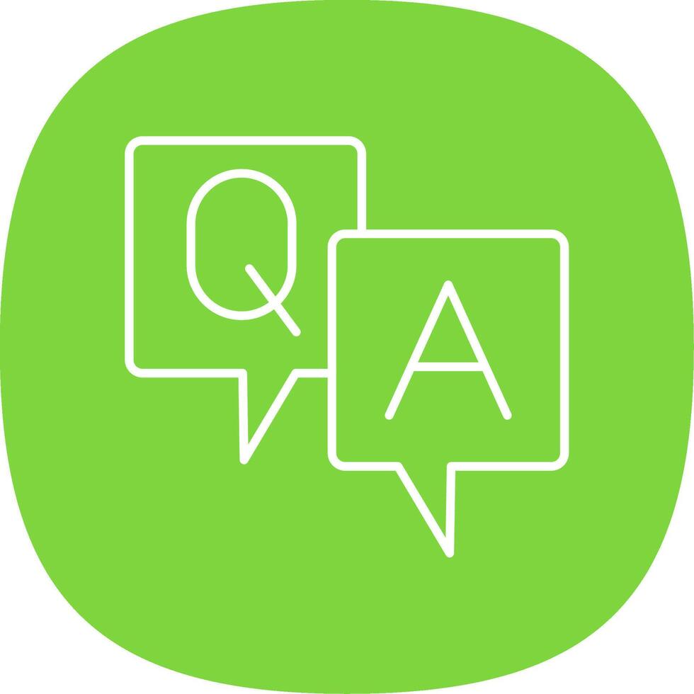 Question And Answer Line Curve Icon vector