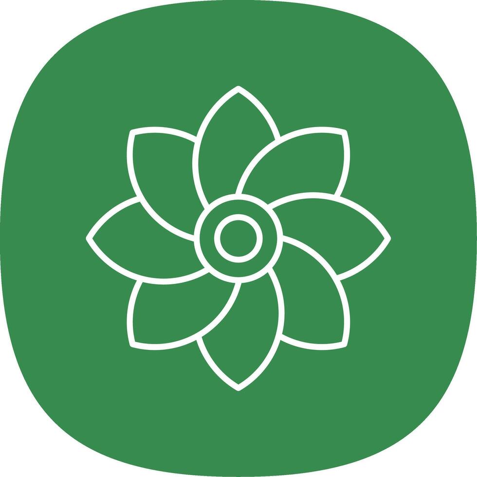 Flower Line Curve Icon vector