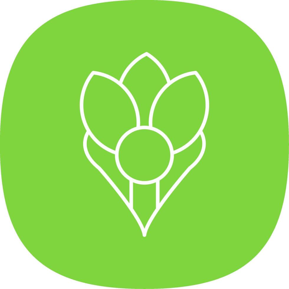 Crocus Line Curve Icon vector