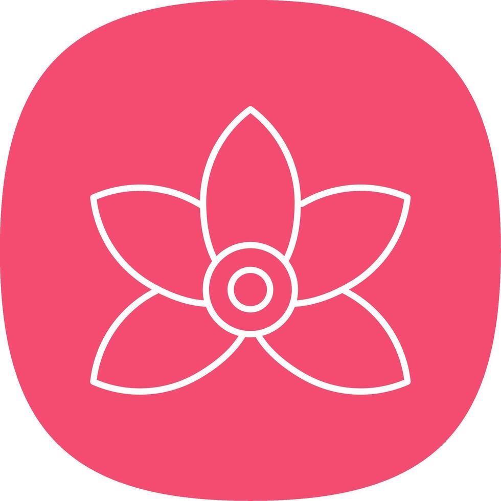 Lily Line Curve Icon vector