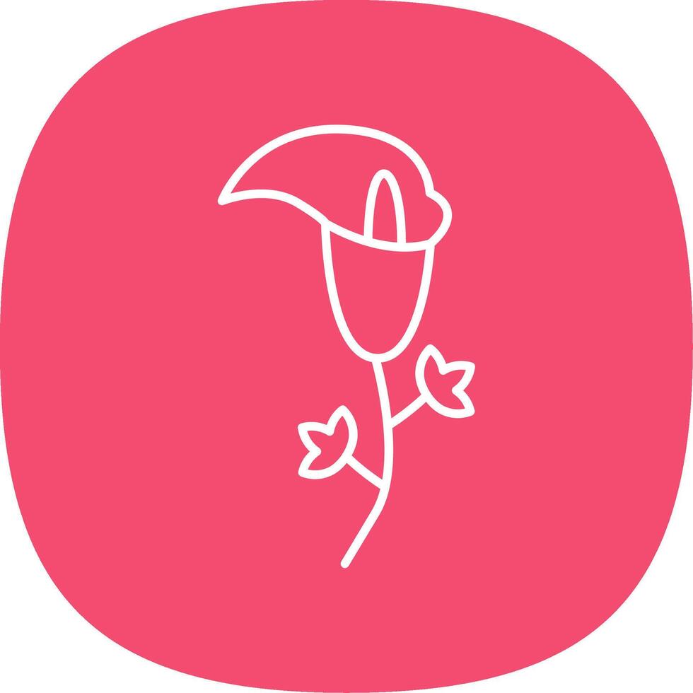 Arum Line Curve Icon vector