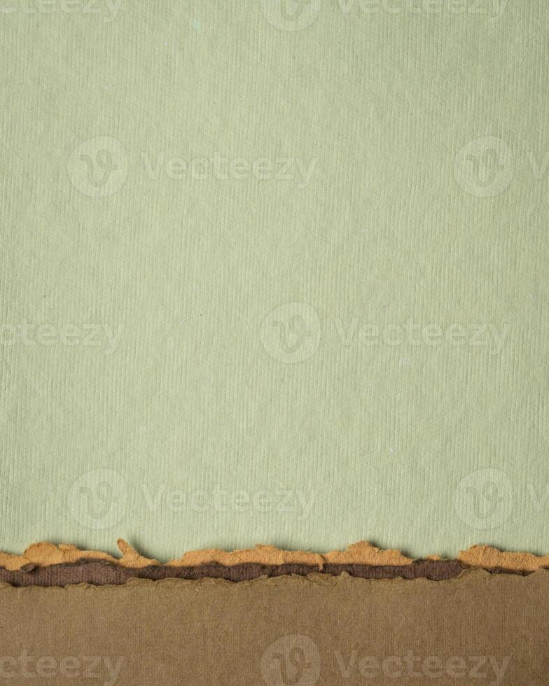 abstract paper landscape in green and earth pastel tones - collection of handmade rag papers photo