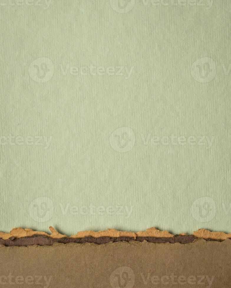 abstract paper landscape in green and earth pastel tones - collection of handmade rag papers photo