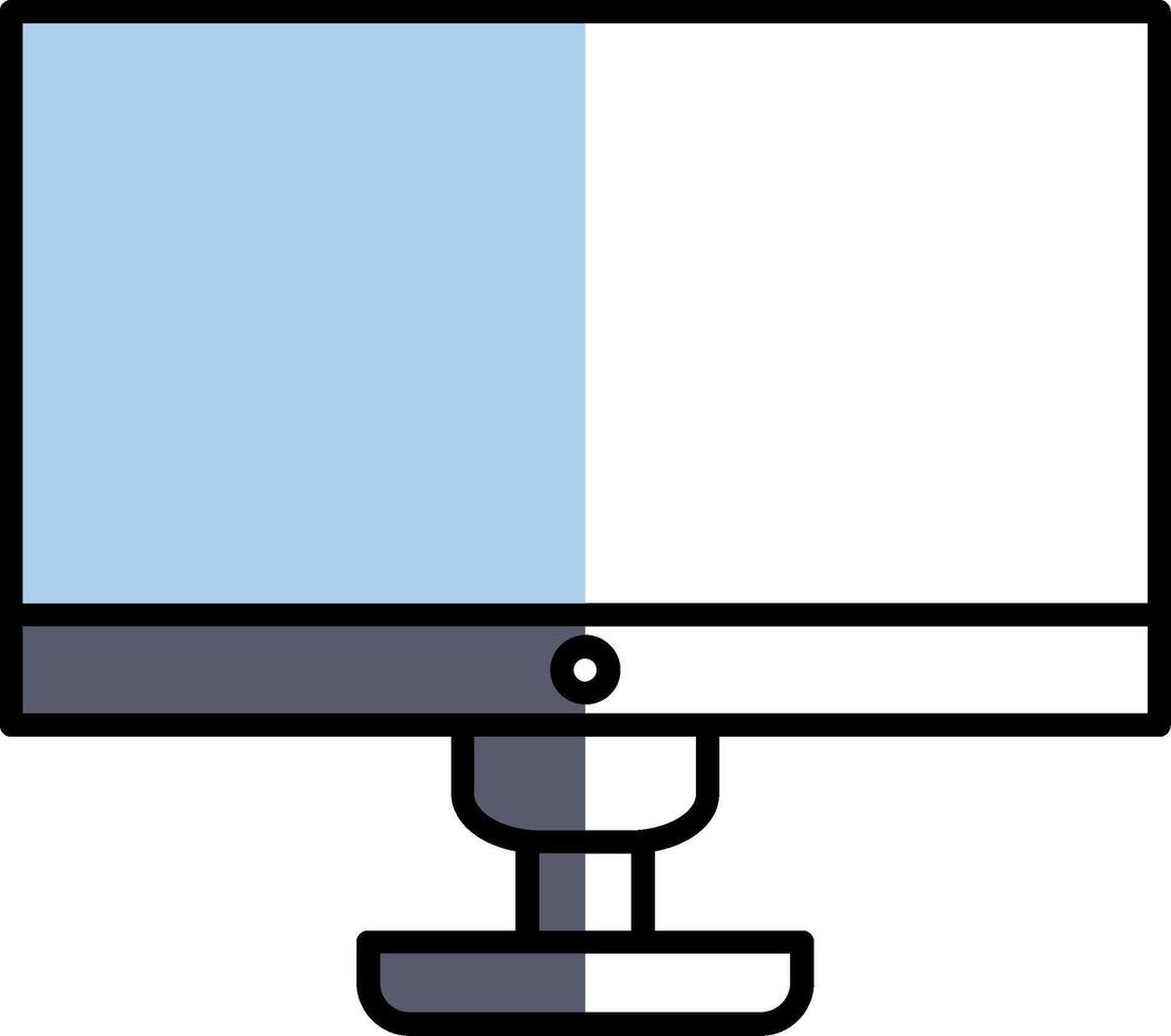 Computer Filled Half Cut Icon vector