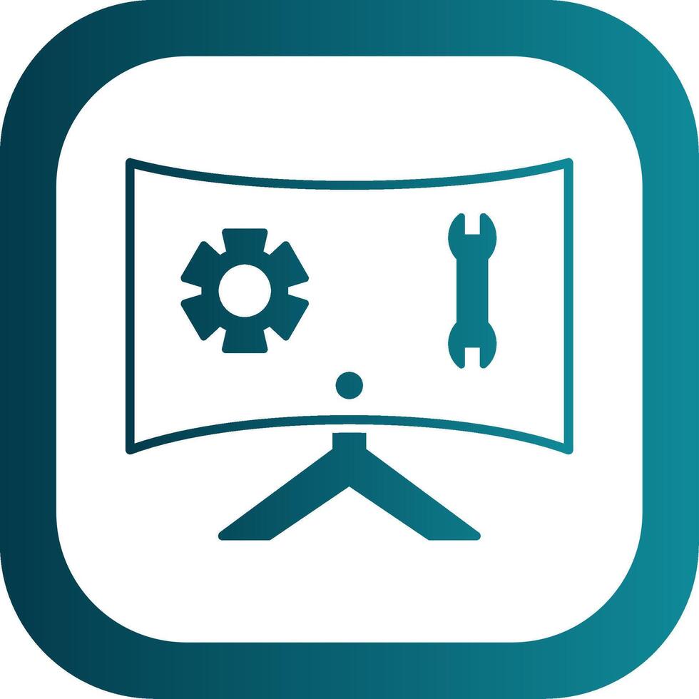 Technical Support Glyph Gradient Round Corner Icon vector