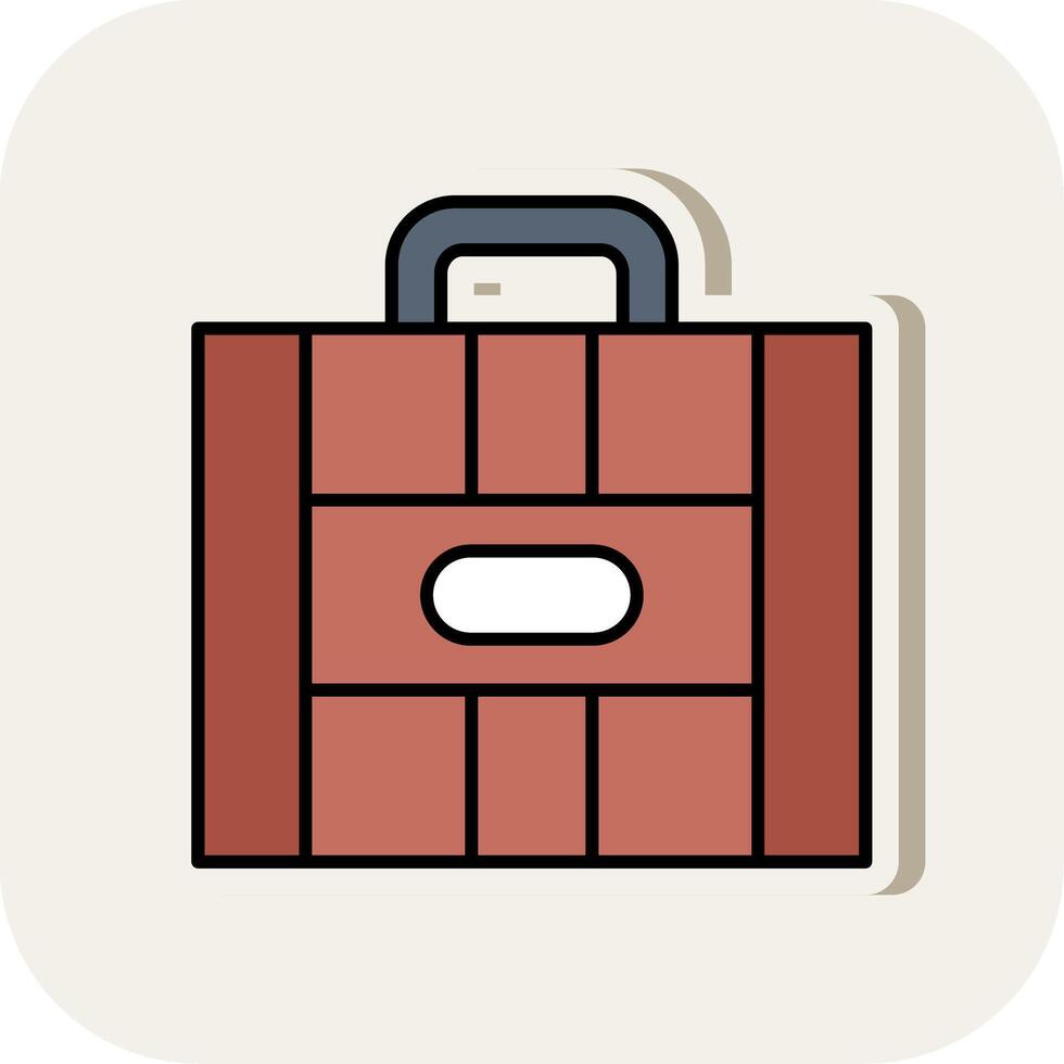 Suitcase Line Filled White Shadow Icon vector